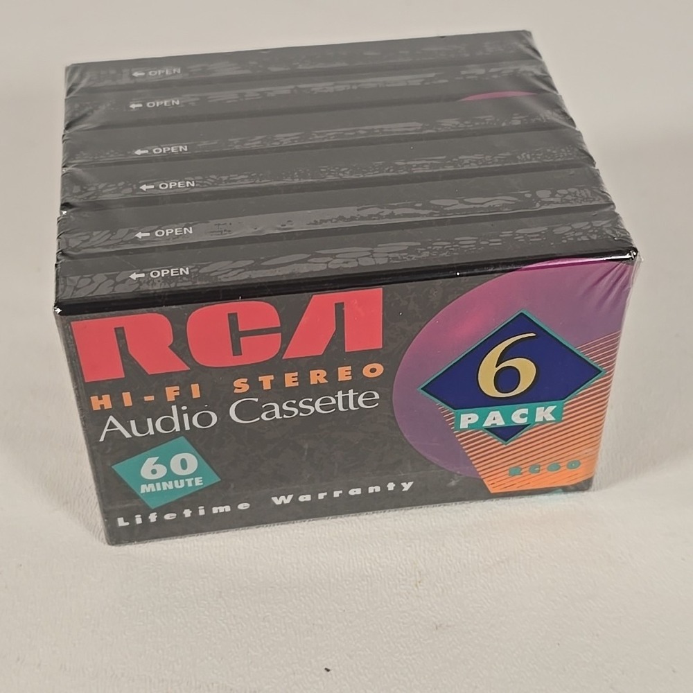 RCA Hi-Fi Audio Cassette Blank Tapes 60 Mins (6 tapes) New Sealed! RC60